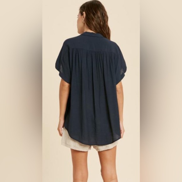 Vici | NWOT Mauve Chance Collared Woven Top in M/L - Picture 2 of 6